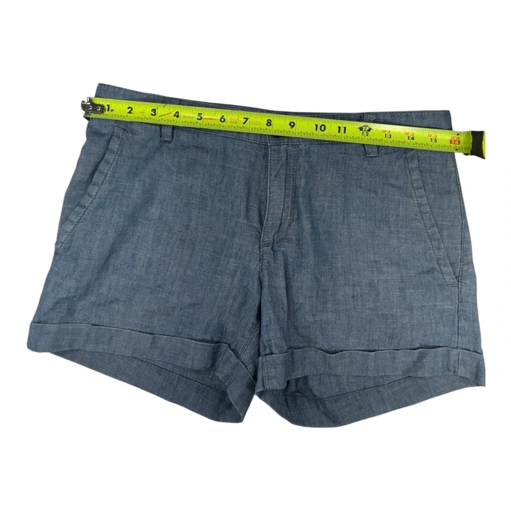 Banana Republic City Chino Shorts Size 2S Blue Chambray Style Flat Front - Picture 4 of 6